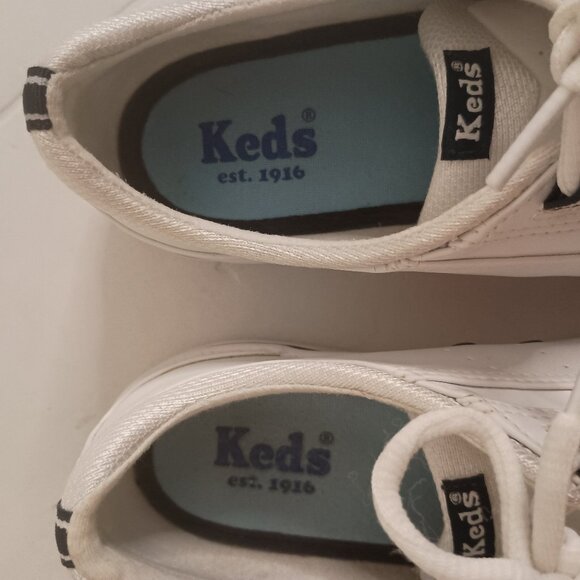 Keds Women’s White Leather Minimalist Classic Comfort Sneakers Size 6.5 EUC - Picture 3 of 14